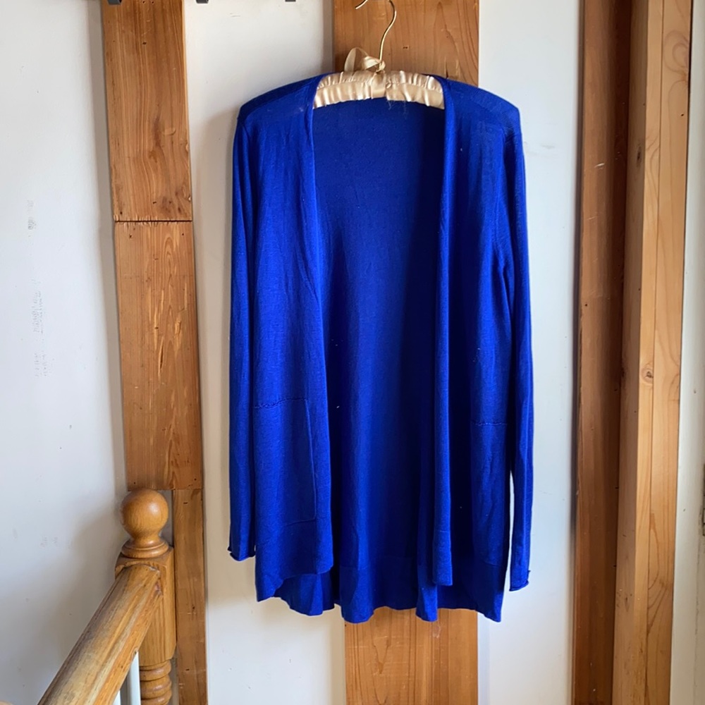 Royal blue Eileen Fisher open-front cardigan / S